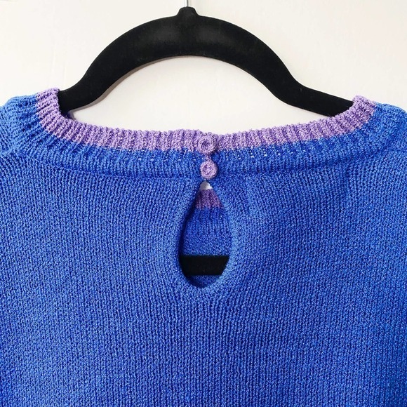 Vintage Jaymee Papell Purple Pink Boho Knit Sweater Small medium - Picture 5 of 6